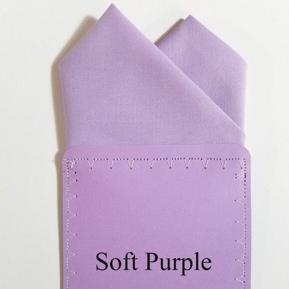 New - Soft Purple Cotton Pre-Folded Pocket Square Handkerchief Insert - Picture 3 of 7